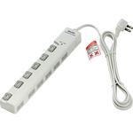 スイッチ付タップ 電源タップ 難燃性ABS樹脂 L型プラグ スイッチ付き 個別LEDスイッチランプ 横挿し 耐雷サージ付き ELPA