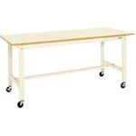 軽量作業台(KK/200kg/ポリエステル天板/キャスター付/直進安定金具無) サカエ