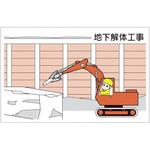 301-73 作業予定マグネット板 地下解体工事 ユニット