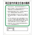 356-19A 作業主任者職務板 高圧室内… ユニット