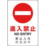 802-907 4カ国語標識 平板タイプ進入禁止 ユニット