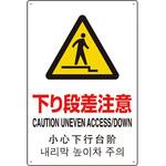 802-915 4カ国語標識 平板タイプ下り段差注意 ユニット