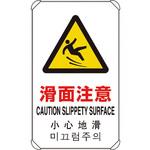 833-909 4カ国語標識 平リブタイプ滑面注意 ユニット