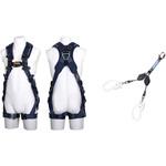 フルハーネス型墜落制止用器具 ZERO-Gハーネス(ZERO-G HARNESS)水平型腿ベルト ツインランヤード・ツイン コルトリトラ付 ツヨロン(藤井電工)