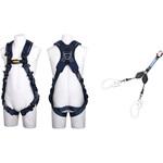 フルハーネス型墜落制止用器具 ZERO-Gハーネス(ZERO-G HARNESS)V型腿ベルト ツインランヤード・ツイン コルトリトラ付 ツヨロン(藤井電工)