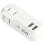 AC-030 USBポート付電源タップ 2AC2USB 1A リバーシブル カシムラ