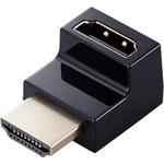 AD-HDAABS01BK HDMI変換アダプタ L字 90度 オスメス変換 HDMIケーブル 延長コネクタ 4K 60p 金メッキ エレコム