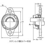 シルバーシリーズ ひしフランジ形止めねじ方式ステンレス鋼鈑製カバー付きユニット 片側軸端カバー 旭精工