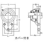 ひしフランジ形ユニット プラスチックシリーズ 両側共ゴムシール付きカバー 旭精工