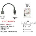 MB5M-015 USB変換ケーブル(2.0) Micro(B)→Mini(5Pin)0.15m カモン