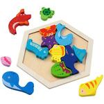 木製六角パズル 海の生き物 アーテック