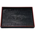 正角木目盆 黒天朱SL 福井クラフト