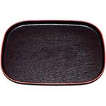 大寿木目小判盆 黒天朱 福井クラフト