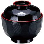 33601960 亀甲吸物椀 黒天朱 TA 福井クラフト