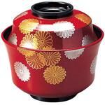 天竜寺椀 朱菊詰め TA 福井クラフト