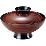 33100420 小槌椀 溜荒筋刷毛目 A 福井クラフト