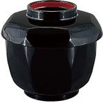 33102310 耐熱 ABS荒彫亀甲飯器 黒蓋高台内朱(内黒) TA 福井クラフト
