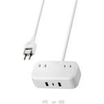 電源タップ (コンセント×2 Type-C×1 USB-A×2) PD対応 エレコム