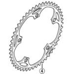 Y16S46001 チェーンリング 46T(1/2″×1/8″) NJS SHIMANO(シマノ)