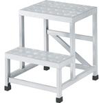 アルミ製溶接一体構造型作業台 二段縞板タイプ(完成品) TRUSCO