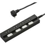 LED個別スイッチ付電源タップ 雷ガード トラッキング火災防止プラグ オーム電機