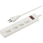 LED個別&一括集中スイッチ兼用過電流防止ブレーカー付電源タップ  雷ガード オーム電機