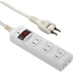 発煙ガード 一括集中スイッチ兼用過電流防止ブレーカー付電源タップ 雷ガード オーム電機
