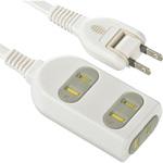 3個口電源タップ 絶縁カバー付き180°回転プラグ シャッター付 オーム電機