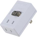 HS-TMP2A2-W LED集中スイッチ付き電源タップ 2個口 耐トラッキング絶縁カバー付き オーム電機