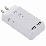 HS-TM3U2K3-W 雷ガード USBポート付電源タップ 3個口 USB2個口 オーム電機