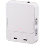 HS-TU4LV1-W 雷ガード  USBポート付電源タップ リビング用 4個口 USB2個口 オーム電機