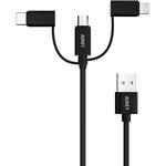 CB-BAL9-BK ケーブル Impulse 3-in-1 [Type-A to Lightning/Type-C/micro USB] AUKEY(オーキー)