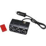 3口電源ソケット コード付 USB2付 モノタロウ