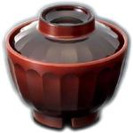 菊花吸物椀(溜内朱)(趣器＜汁椀＞) スリーライン
