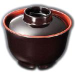 吸物椀(うるみ内朱)(汁椀)(メラミンエックス) スリーライン