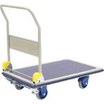 静音スチール台車(フットブレーキ付) 金沢車輌 折りたたみハンドル式