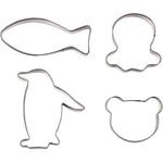 ラフィネ ステンレス製クッキー抜き型4個セット(さかな・たこ・ペンギン・ベアー) パール金属