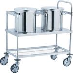 1-2721-02 ステンレス製ワゴン 750×450×800mm 3段 引出し付 WGO3