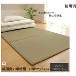 1110830011738 マットレス シングル 三つ折り い草 置き畳 国産 『い草マットレス』 約100×210cm 裏：不織布 アズワン