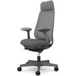 ポータムシリーズ/固定肘/背メッシュ/EXスタンダードタイプ/ダークグレーボディ/ハンガー無/ランバー有/ナイロンキャスター オカムラ(岡村製作所)