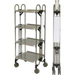 ステンレス製 折りたたみ式ワゴン サイド表示仕様 トクヤマ