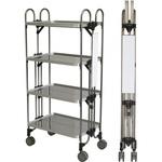 ステンレス製 折りたたみ式ワゴン サイド表示仕様 トクヤマ 【通販