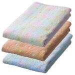 TQ01 ドット柄フェイスタオル 3色アソート 東進 寸法340×800mm 1パック