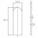 EA986RH-34 木口キャップ 調整戸車用/ホワイト 15.8×48.2mm エスコ