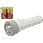 LED懐中ライト 単2形乾電池×2本付き 110Lm オーム電機