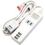 TR-S3USB1.5 急速充電USB付き電源タップ 1個口 USB-A 3ポート(3.4A) 1.5m トライメイト