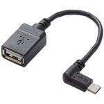 USB変換アダプタ A(メス)-microB(オス) L字 PC左側接続タイプ 0.1cm タブレット エレコム