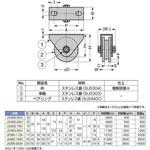 ステンレス鋼製重量用戸車 JS365型 LAMP(スガツネ)