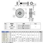 ステンレス鋼製重量用戸車 JS380型 LAMP(スガツネ)