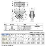ステンレス鋼製重量用戸車 JS375型 LAMP(スガツネ)